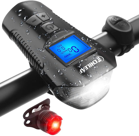 CHILEAF Bike Speedometer with LED Bicycle Light